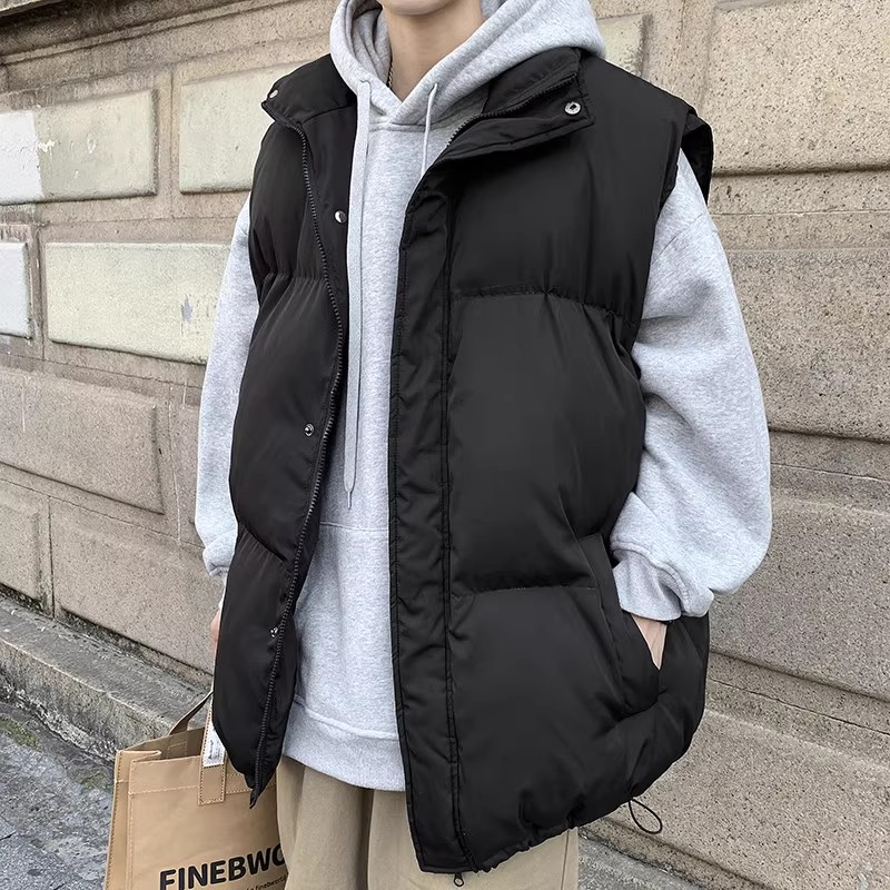 羽绒棉工装马甲男款秋冬季2024新款立领坎肩外套男士加厚保暖背心图片