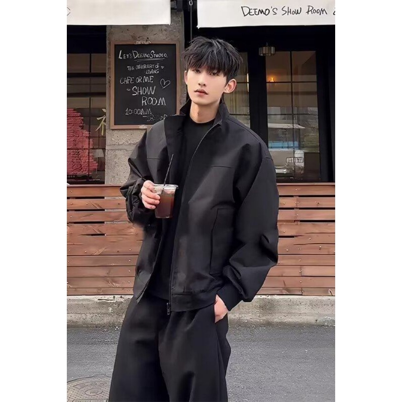 美式三防教练飞行夹克男秋季高级感痞帅立领棒球服正肩冲锋衣外套