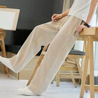 High-end linen pants for men in summer, thin and loose straight-leg pants, cotton and linen pants for men in summer, casual long pants for men in summer thumbnail 6