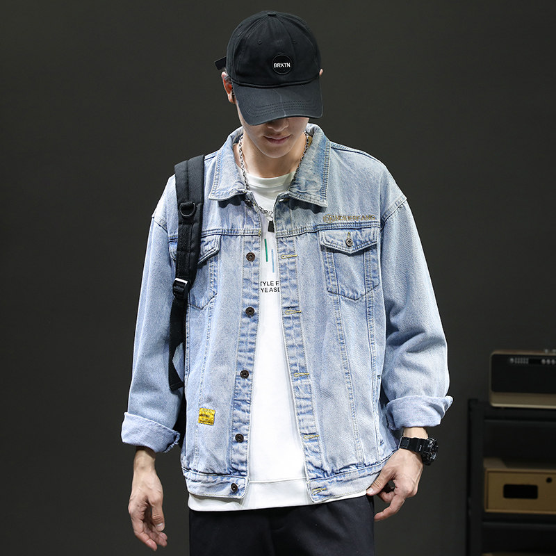 春秋新款男士牛仔衣宽松休闲ins潮牌男生工装夹克百搭帅气外套男