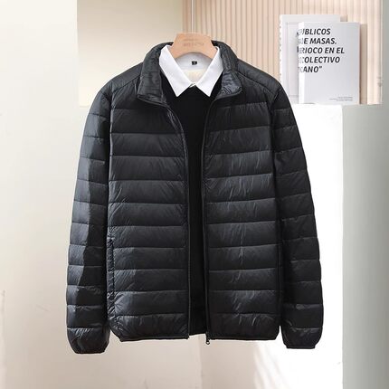 2024羽绒服男士春秋冬季新款白鸭绒轻薄立领连帽休闲大码保暖外套