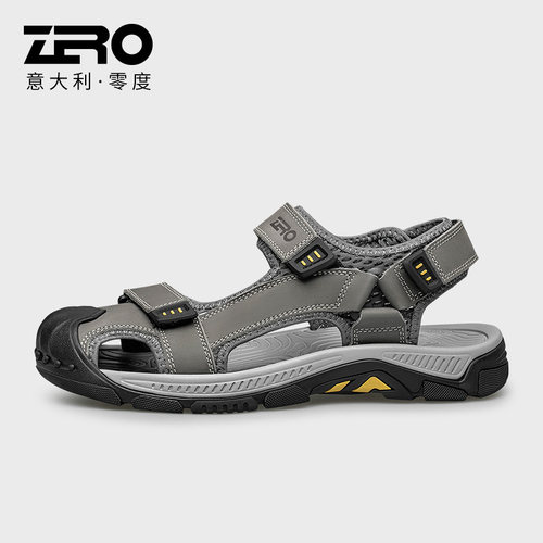 Zero零度男鞋凉鞋男真皮2023夏季透气轻质包头户外防滑男士沙滩鞋