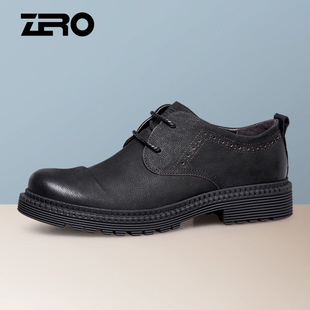 潮鞋 Zero零度大头皮鞋 圆头系带真皮英伦工装 男2017秋冬新款 休闲鞋