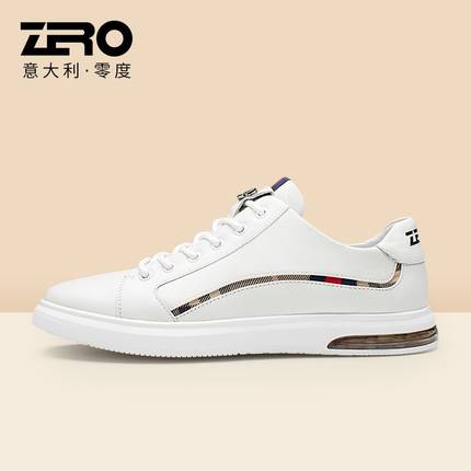Zero零度板鞋男2021春夏新款真皮百搭小白鞋韩版男士时尚休闲鞋潮