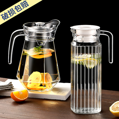 冷水壶玻璃凉水壶家用泡茶壶耐高温加厚扎壶大容量饭店专用凉水杯
