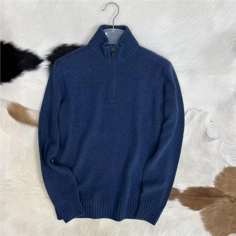 美单 百年 50%羊毛 男士轻柔软糯高领基础拉链保暖针织毛衣