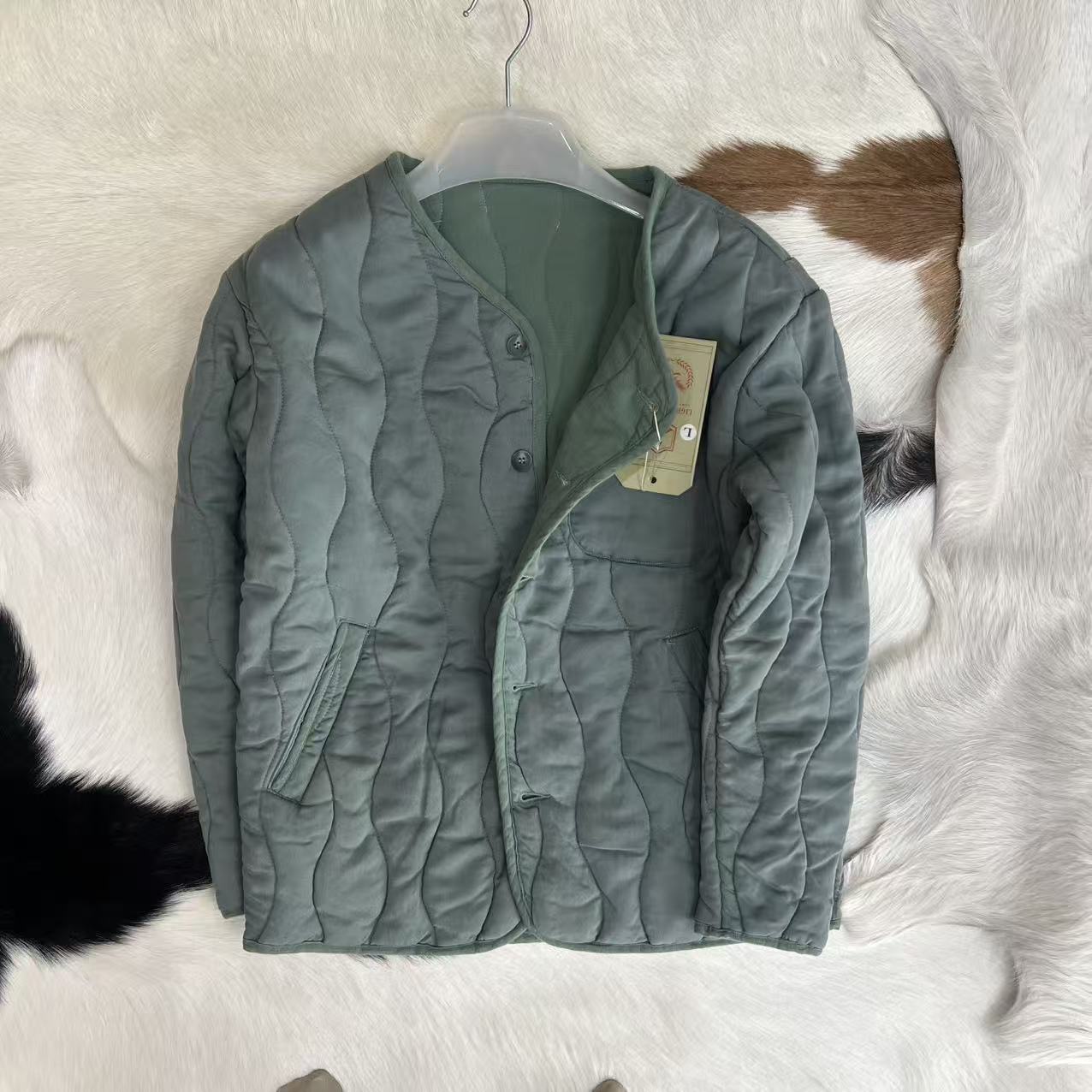 日单 外层天丝 内里棉纱 情侣秋冬居家休闲内里菱形格子外套 棉服