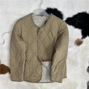 实用好穿加厚 内里含羊毛 男士圆领薄款内搭单穿简约菱形格子外套