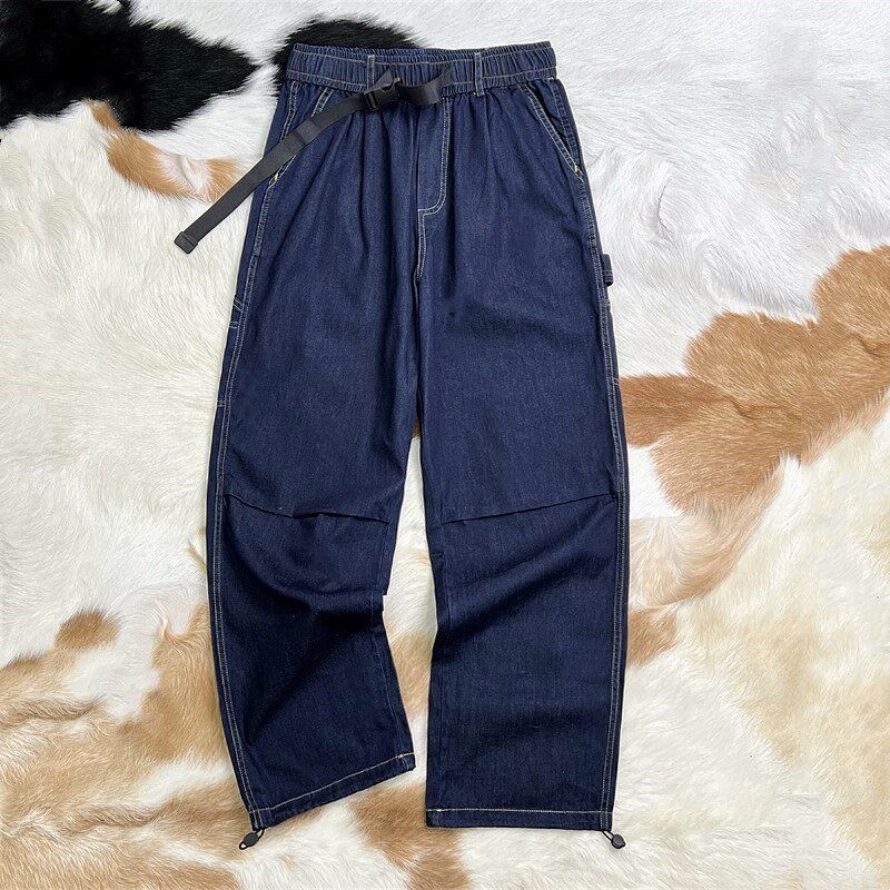 西班牙订单 面料薄垂 工艺复杂 版好男个性腰带宽松休闲长裤