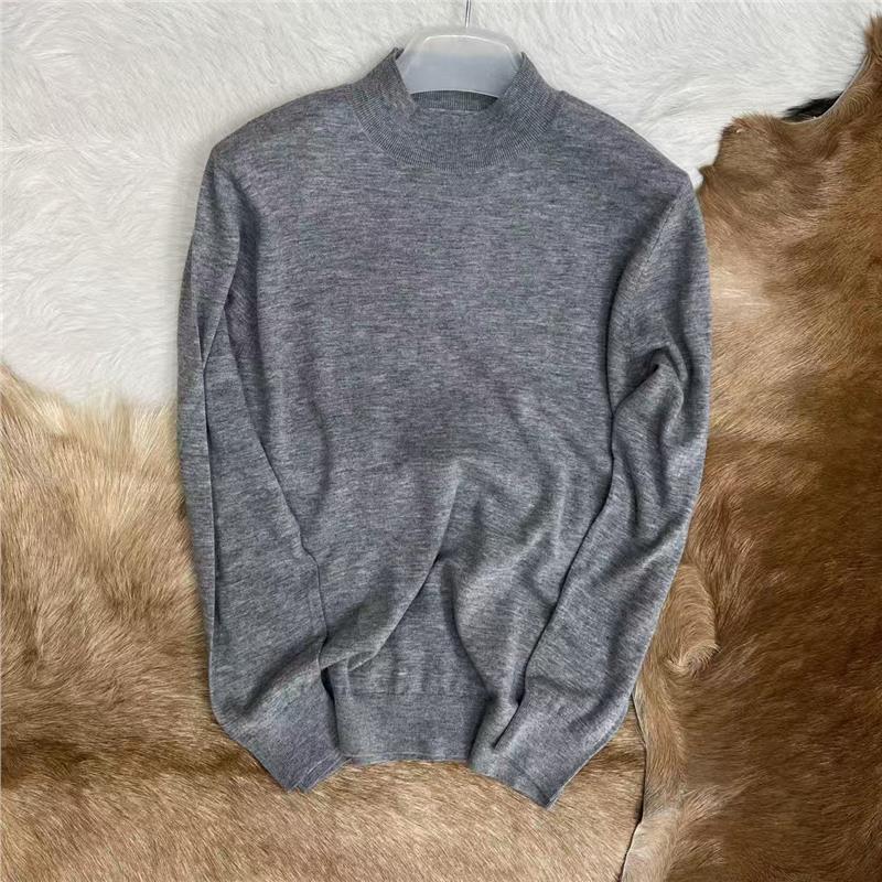 软糯贴服 超细100%羊毛 男士立领秋冬轻暖长袖打底针织毛衣 808