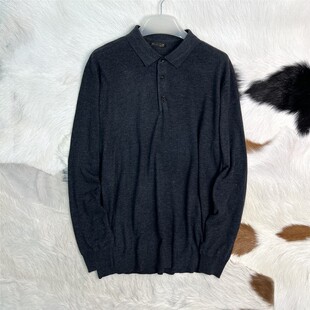 日单 纯原单 48%羊毛 纱线细 男士大码翻领商务休闲针织羊毛线衫