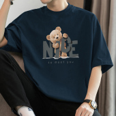 潮牌小熊体恤 t恤男oversize上衣服圆领半袖 260g重磅美式 纯棉短袖