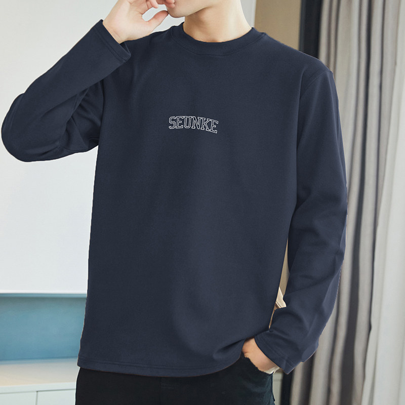 德绒长袖t恤男圆领上衣服双面绒秋冬保暖内搭打底衫潮流印花秋衣,男装,T恤,淘宝优惠券,粉丝福利购,淘宝优惠卷