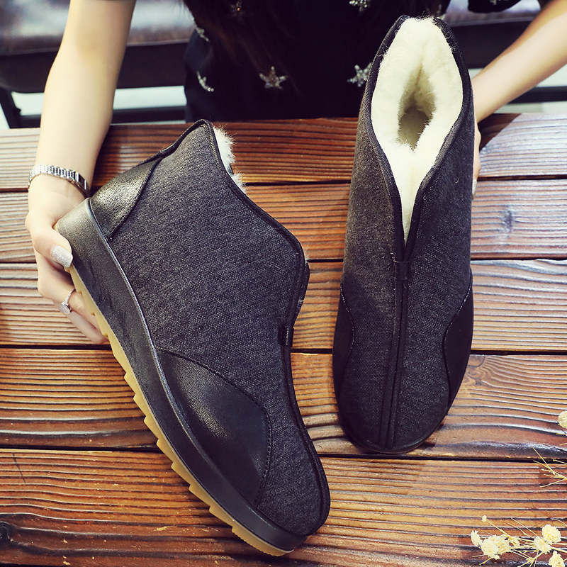 男复古羊毛保暖布棉鞋