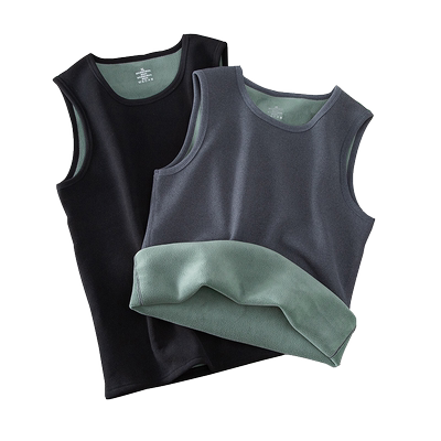 加绒加厚保暖背心男新款冬季防寒