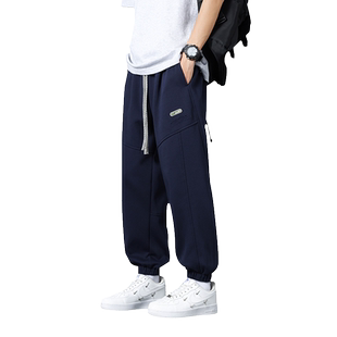 裤子男春季新款休闲长裤男士宽松潮流胖子加肥加大大码男装运动裤