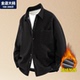 男黑色冬季 保暖加厚灯芯绒外套男士 胖子加肥加大大码 加绒衬衫 男装