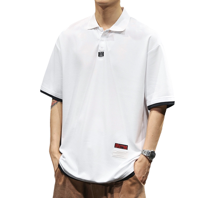 衬衫男短袖polo衫白色夏季棉质