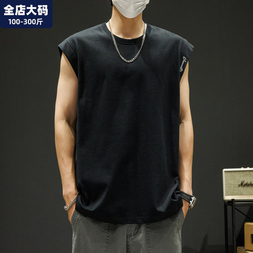 无袖t恤男大码男装加肥加大背心