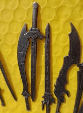 儿童玩具兵器模型迷你小兵器 玩具刀枪棍棒小模具合金武器摆件