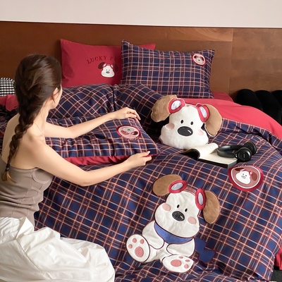 全棉磨毛四件套卡通100s