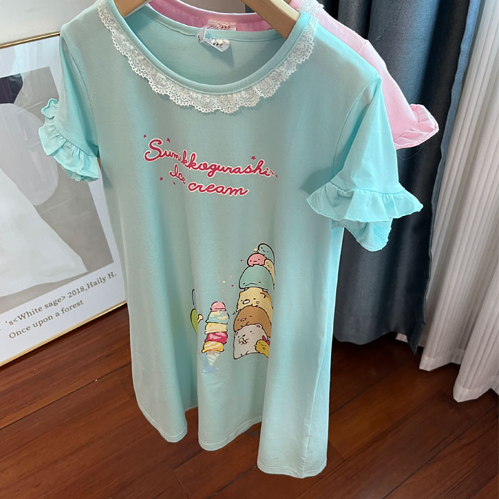 女童短袖连衣裙夏季薄款弹力棉