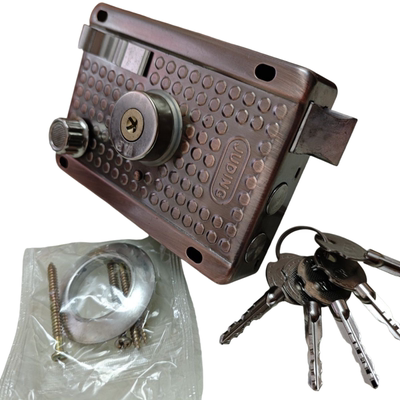 9219连体锁简易锁外装门锁老式防盗门锁地下室门锁储藏间门锁通用