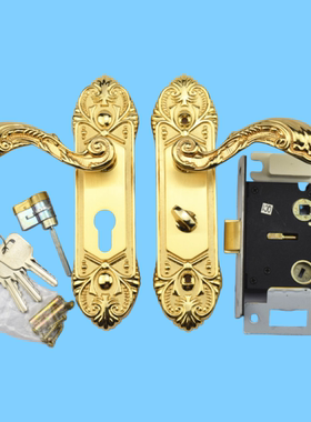 恒大地产专用高利GAOLI木门145孔 房间门130孔距卧室金色全套门锁