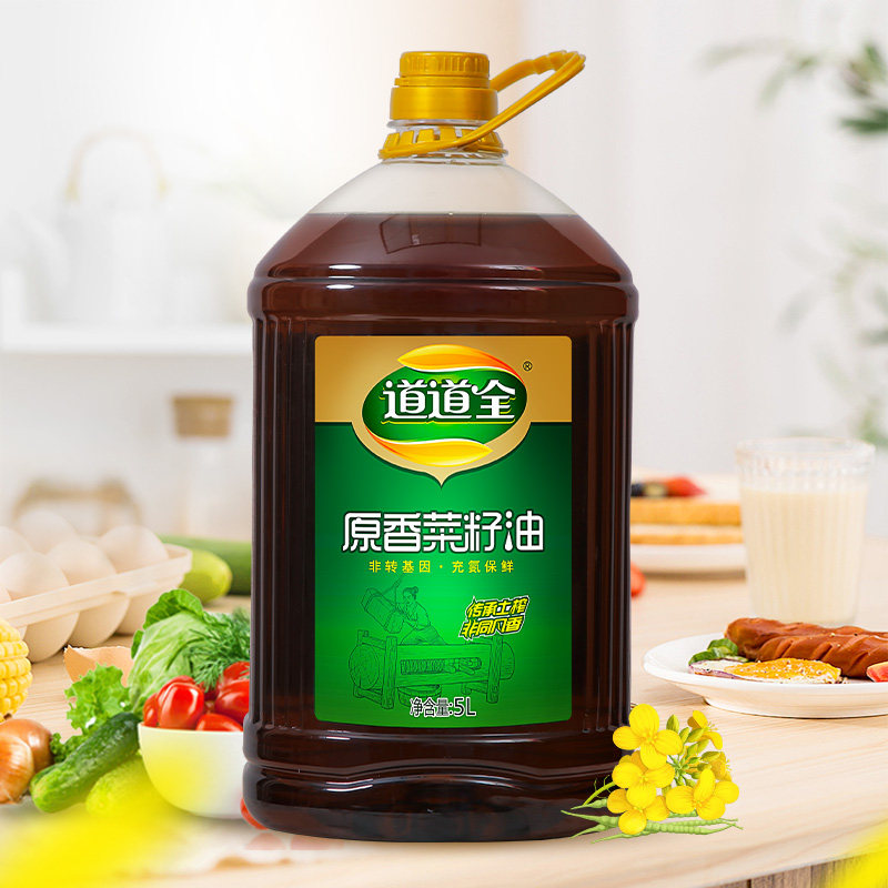 道道全原香菜籽油5L桶装非转基因物理压榨食用油原香原味高端品质