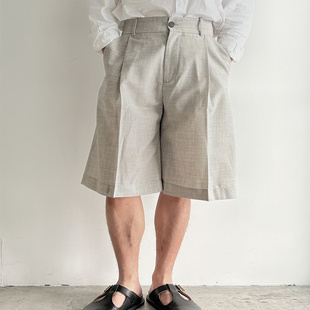 冰白 Vital蓬松俐落线条羊毛混纺休闲长裤 英国Studio Nicholson