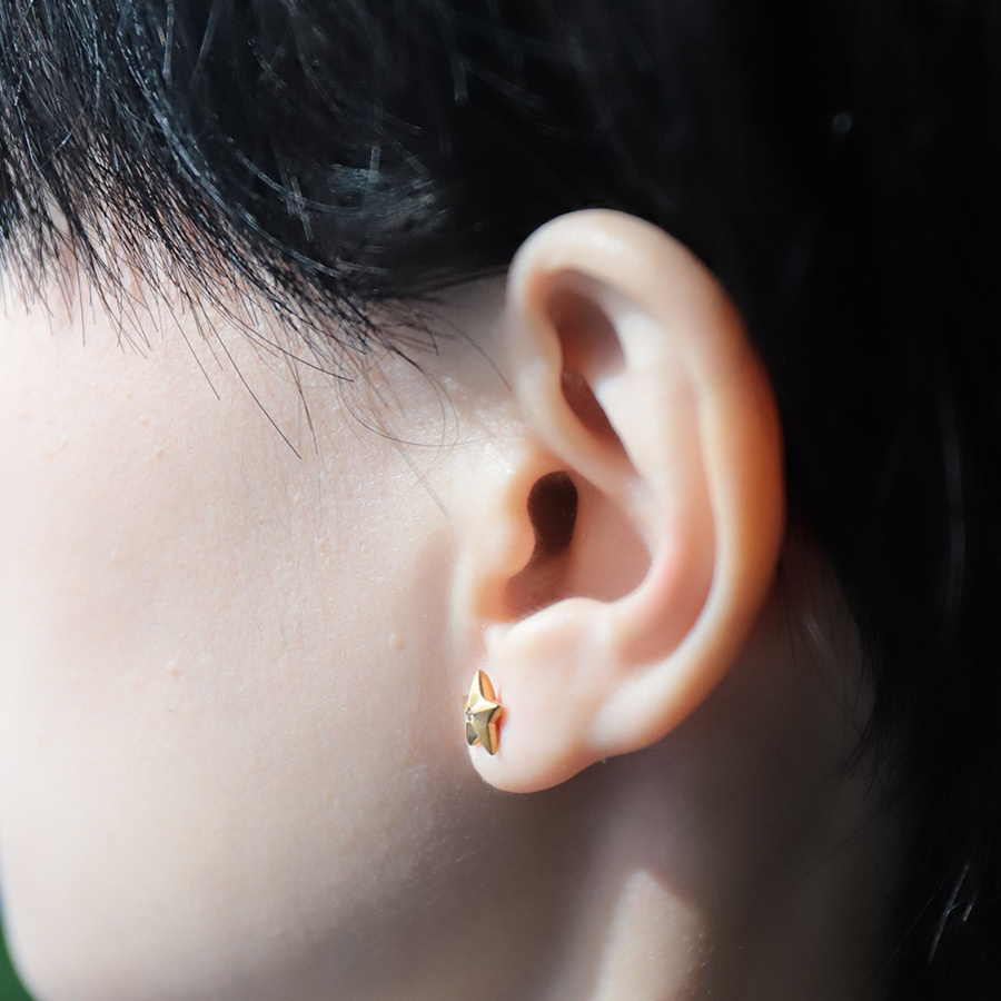 金星星光泽水晶耳环耳钉