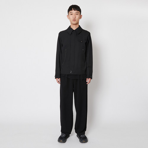 Product12黑色羊毛混纺短外套