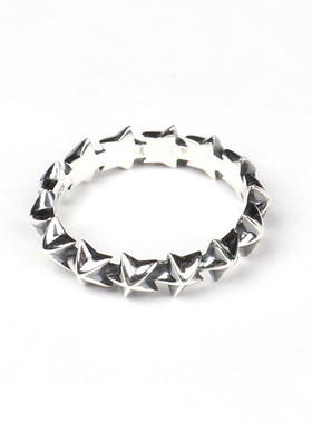 日本AMP JAPAN立体星星手工制作焊接925银精工时尚戒指16AJK-241