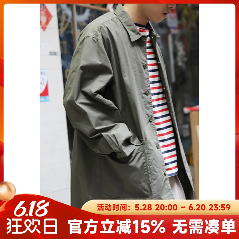 防撕裂衬衫型工装风衣外套大衣