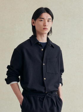 法国De Bonne Facture单口袋混毛微宽松衬衫