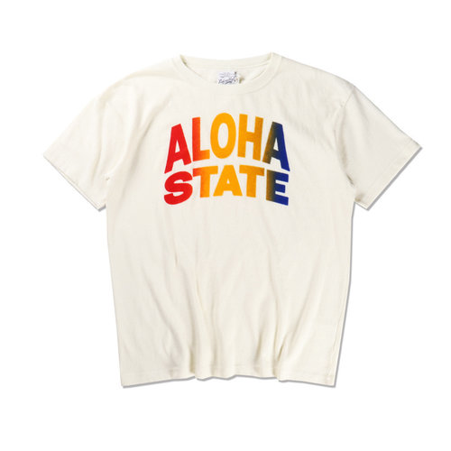 日本Riding High Aloha厚款落肩宽松彩色Aloha短T米色日本制