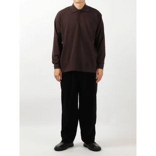 日本YOKO SAKAMOTO歌山老式吊编机宽松长袖POLO衫