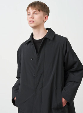 日本ATON 裁防风尼龙保暖塔夫绸90年法国军大衣风衣外套黑色男女