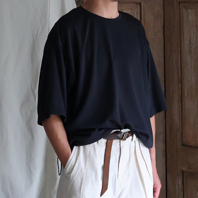 日本鹿子织机能圆领T恤凉爽透气