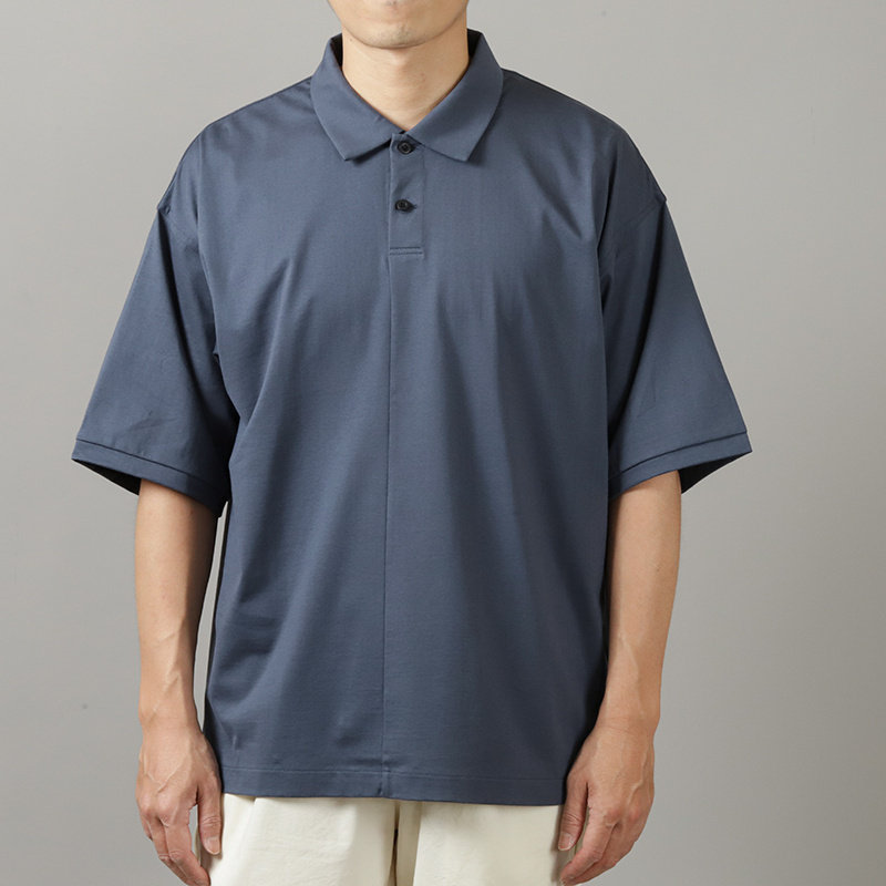 日本Still By Hand 落肩宽松设计轻松特殊剪裁双扣POLO衫