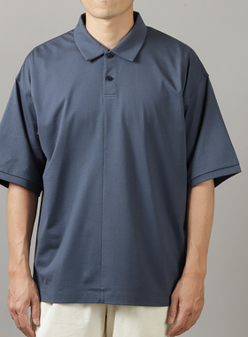 日本Still By Hand 落肩宽松设计轻松特殊剪裁双扣POLO衫