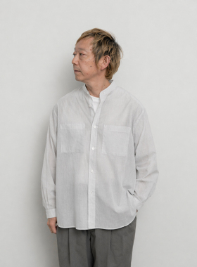 日本Still By Hand轻薄凉爽宽松立领长袖衬衫 SH10262