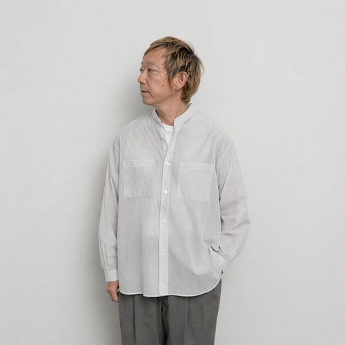 日本Still By Hand轻薄凉爽宽松立领长袖衬衫 SH10262