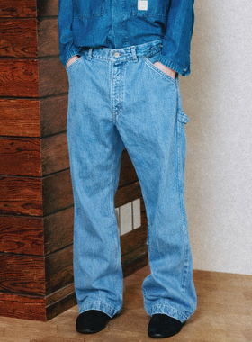 日本INNAT 三本车缝80年12oz牛仔长裤画家裤