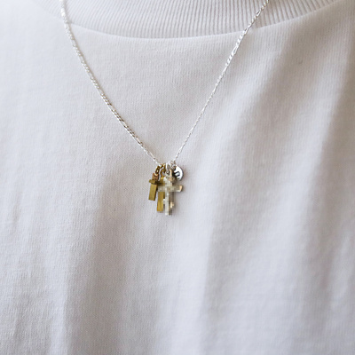 黄铜镀金奖牌祝福特别精巧项链