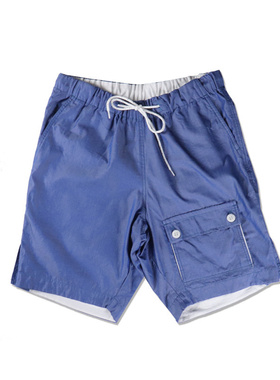 日本Riding High The Town粗蓝布口袋透气运动微宽松潮牌短裤蓝色