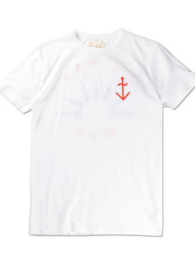 葡萄牙LA PAZ GUERREIRO NYC纯棉透气海军锚短袖T白色葡萄牙制