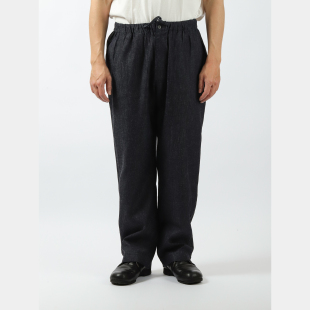 日本Cale亚麻苎麻干爽锥形牛仔长裤 蓝色