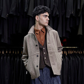 德国Frank Leder捷克限量重磅羊毛排扣立挺短版 夹克外套浅米咖色