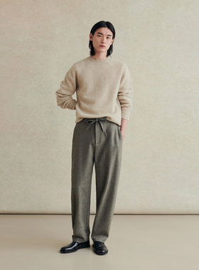 法国De Bonne Facture法式复古抽绳羊毛气球裤休闲长裤枫丹白露灰